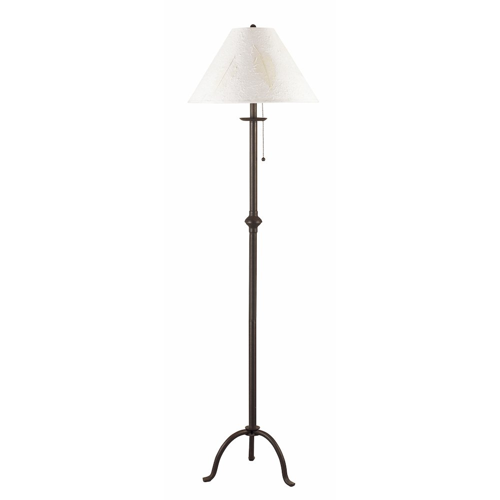 100W Iron Floor Lamp with Pull Chain – Black
