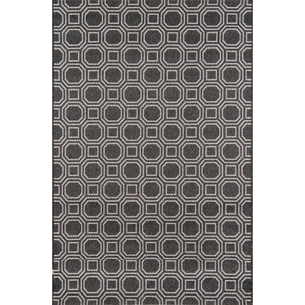 Contemporary Runner Area Rug, Charcoal, 2'7" X 7'6" Runner