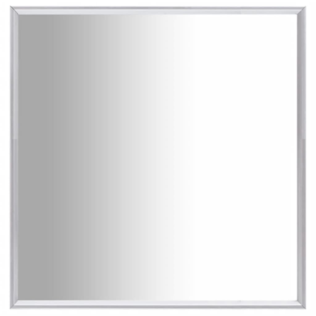 vidaXL Mirror Silver Glass, PVC Medium Minimalistic Mirror Square