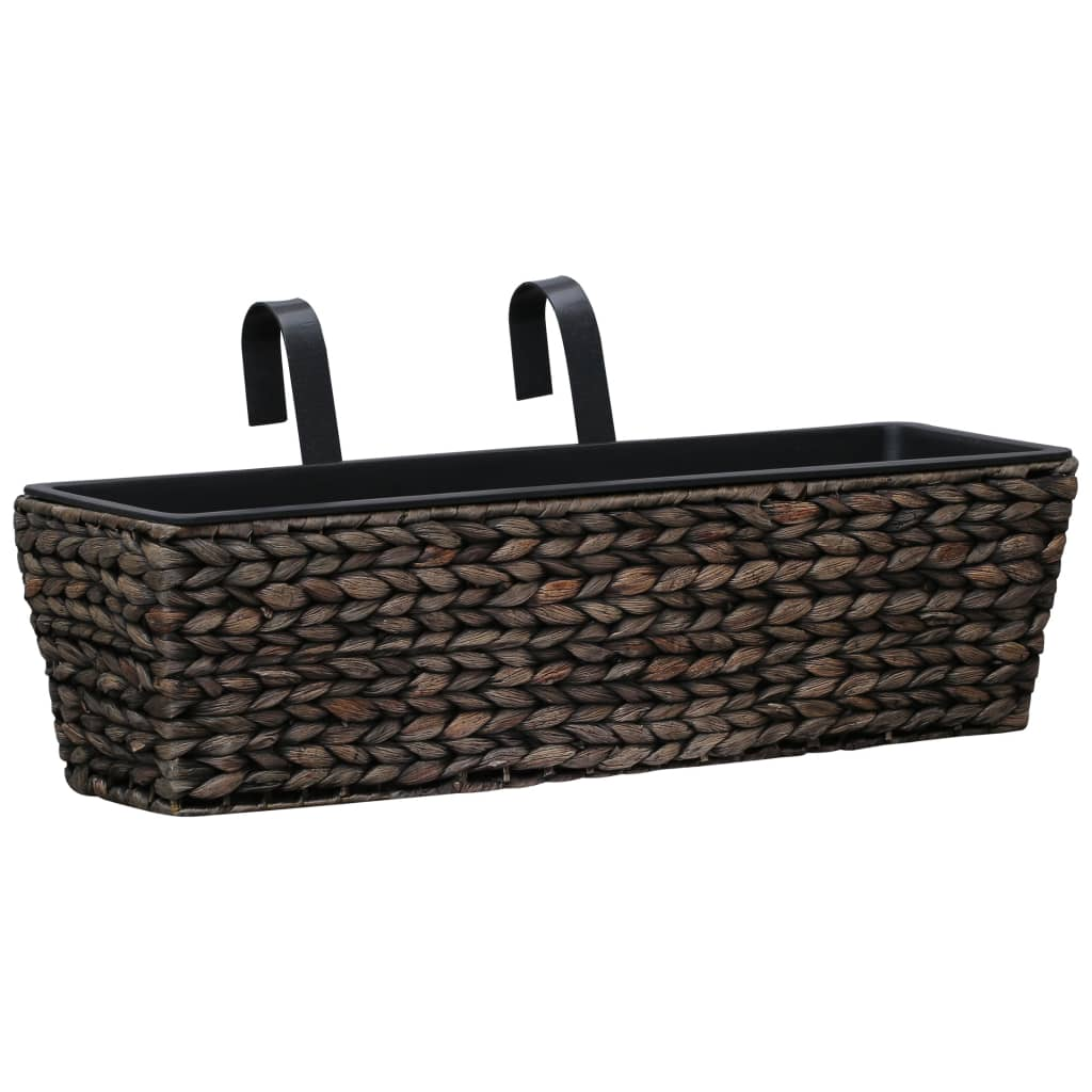 vidaXL Garden Planter Set of 2 Brown Water hyacinth, steel