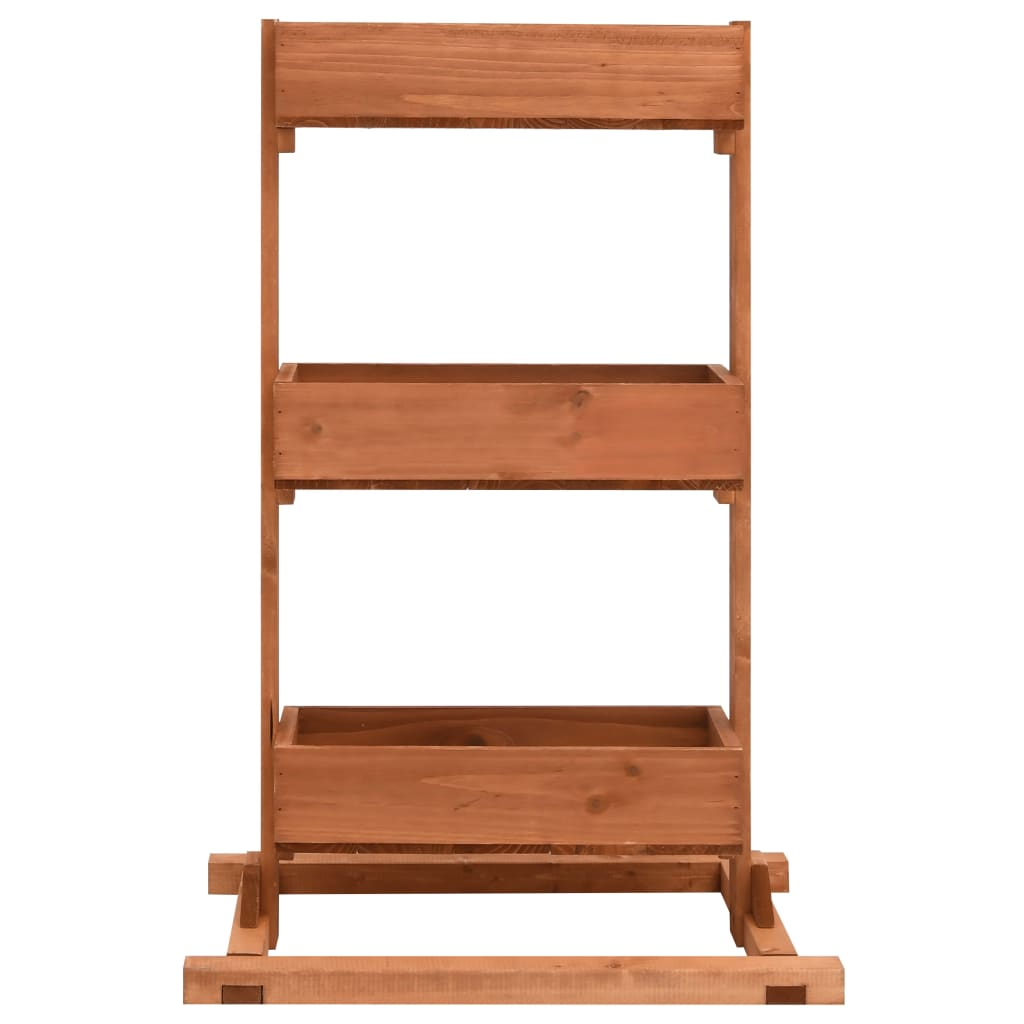 vidaXL Planter Brown Firwood Medium Durable Plant Stand Rectangular