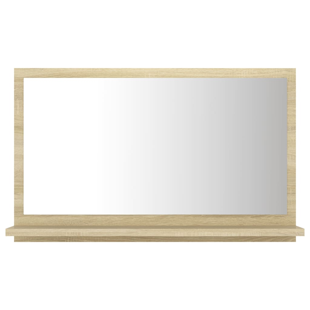 vidaXL Mirror Sonoma oak Engineered wood, acrylic 23.6 x 4.1 x 14.6 in