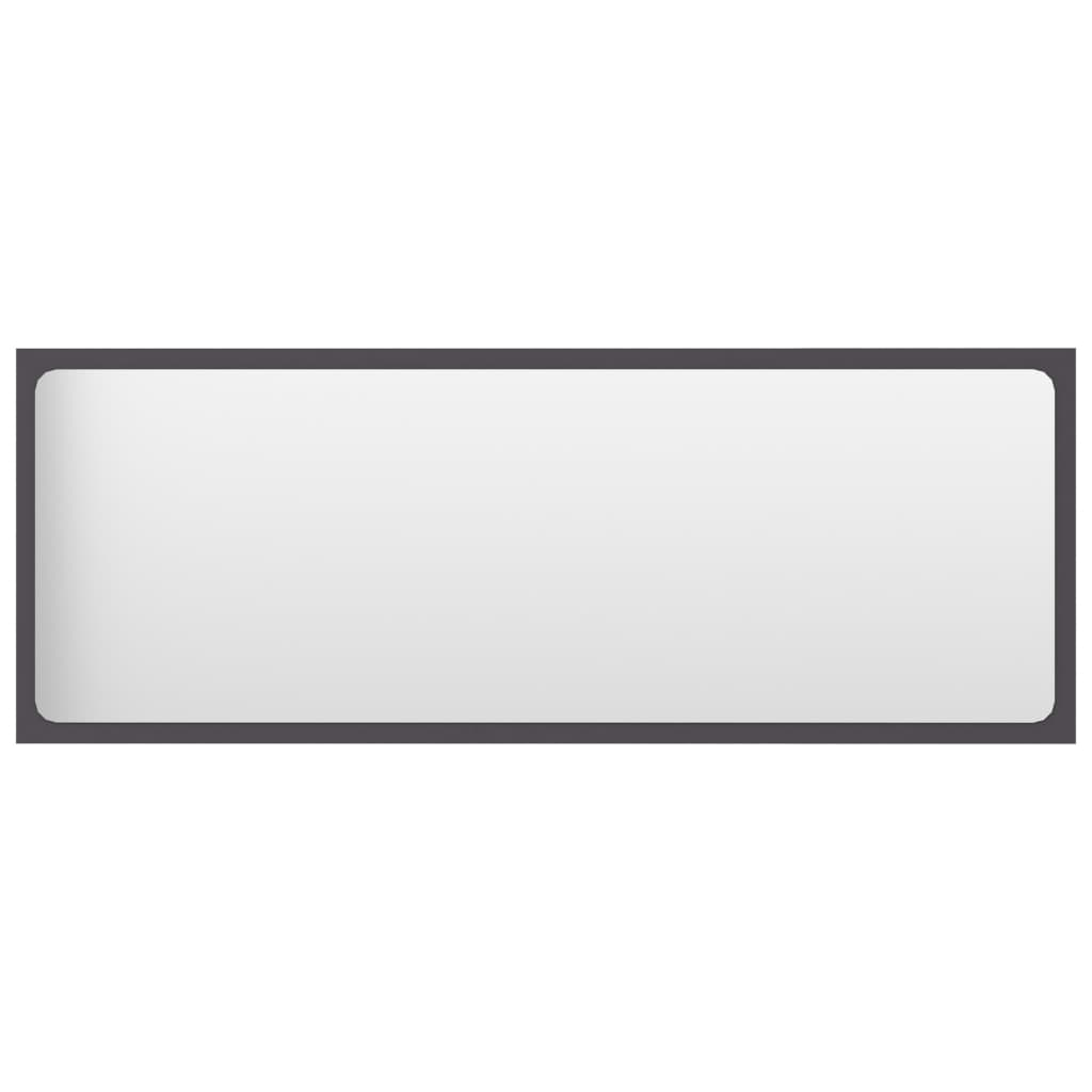 vidaXL Mirror Grey Engineered wood, Acrylic Modern Mirror Rectangular