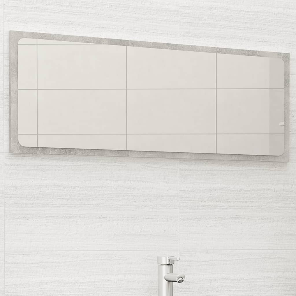 vidaXL Mirror Concrete grey Engineered wood, acrylic 39.4 in x 14.6 in