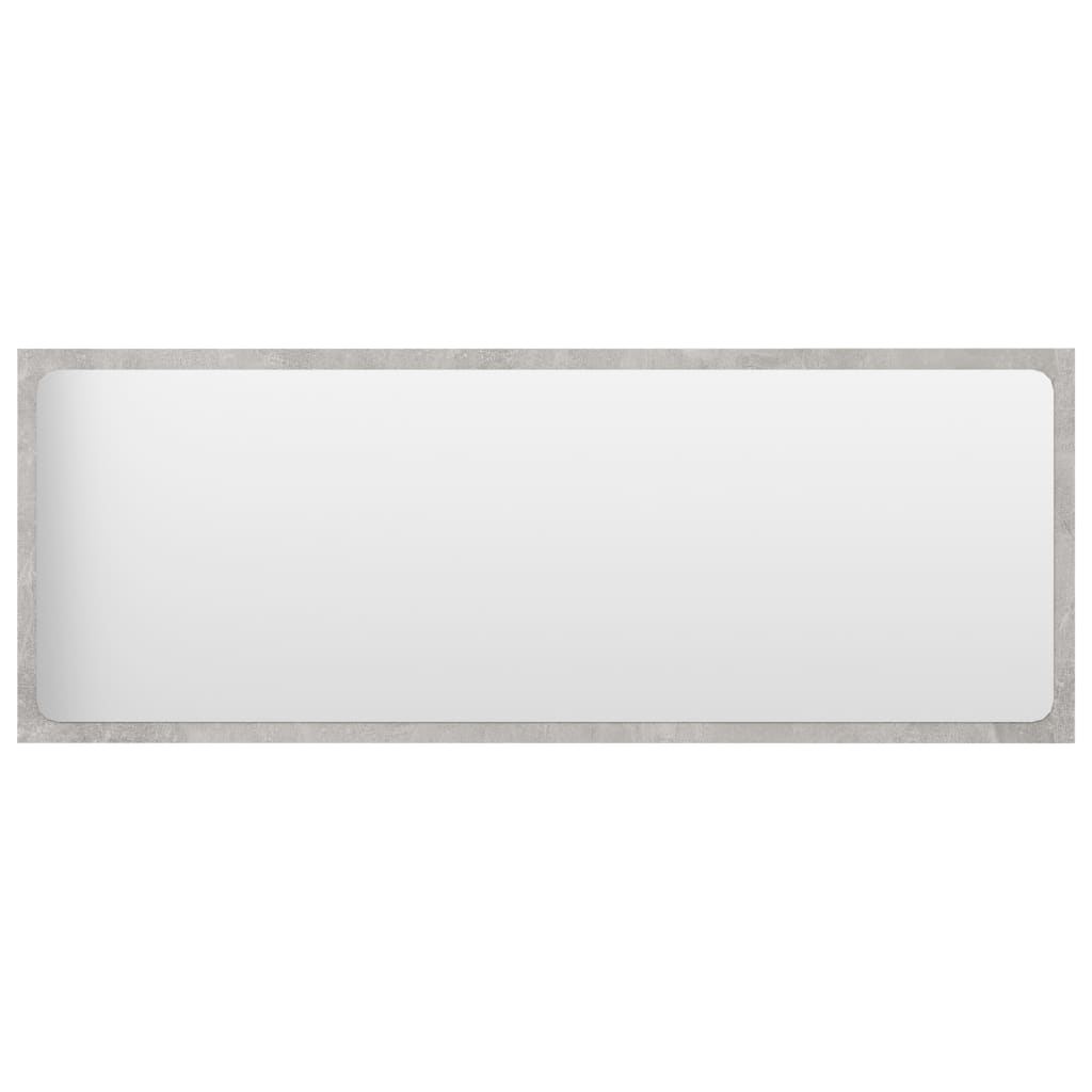vidaXL Mirror Concrete grey Engineered wood, acrylic 39.4 in x 14.6 in