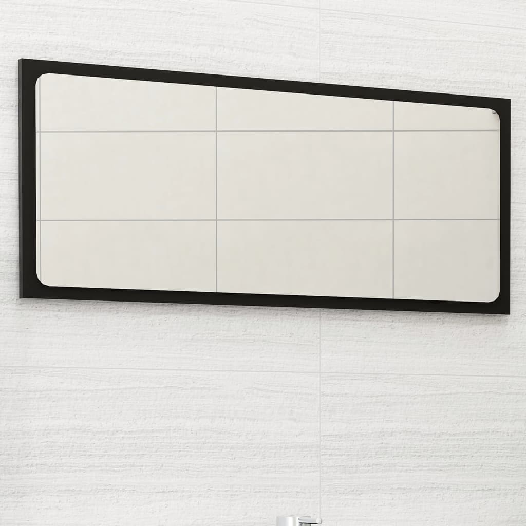 vidaXL Mirror Black Engineered wood, acrylic 31.5 x 0.6 x 14.6 in