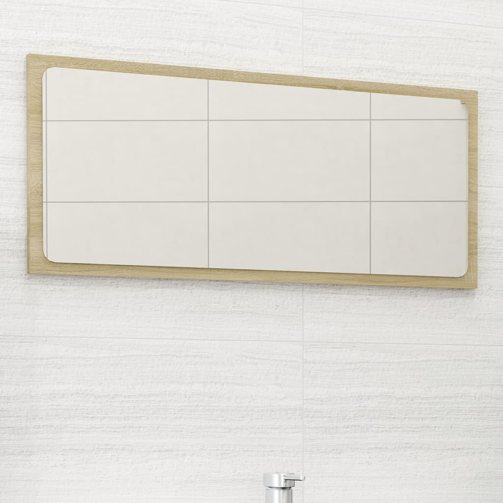 vidaXL Mirror Sonoma oak Engineered wood and acrylic 31.5 x 14.6 in