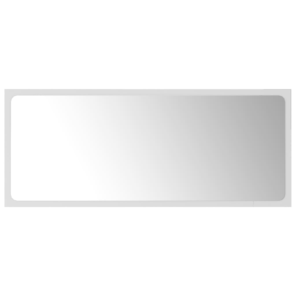 vidaXL Mirror White Engineered wood, acrylic Bathroom Mirror Rectangular