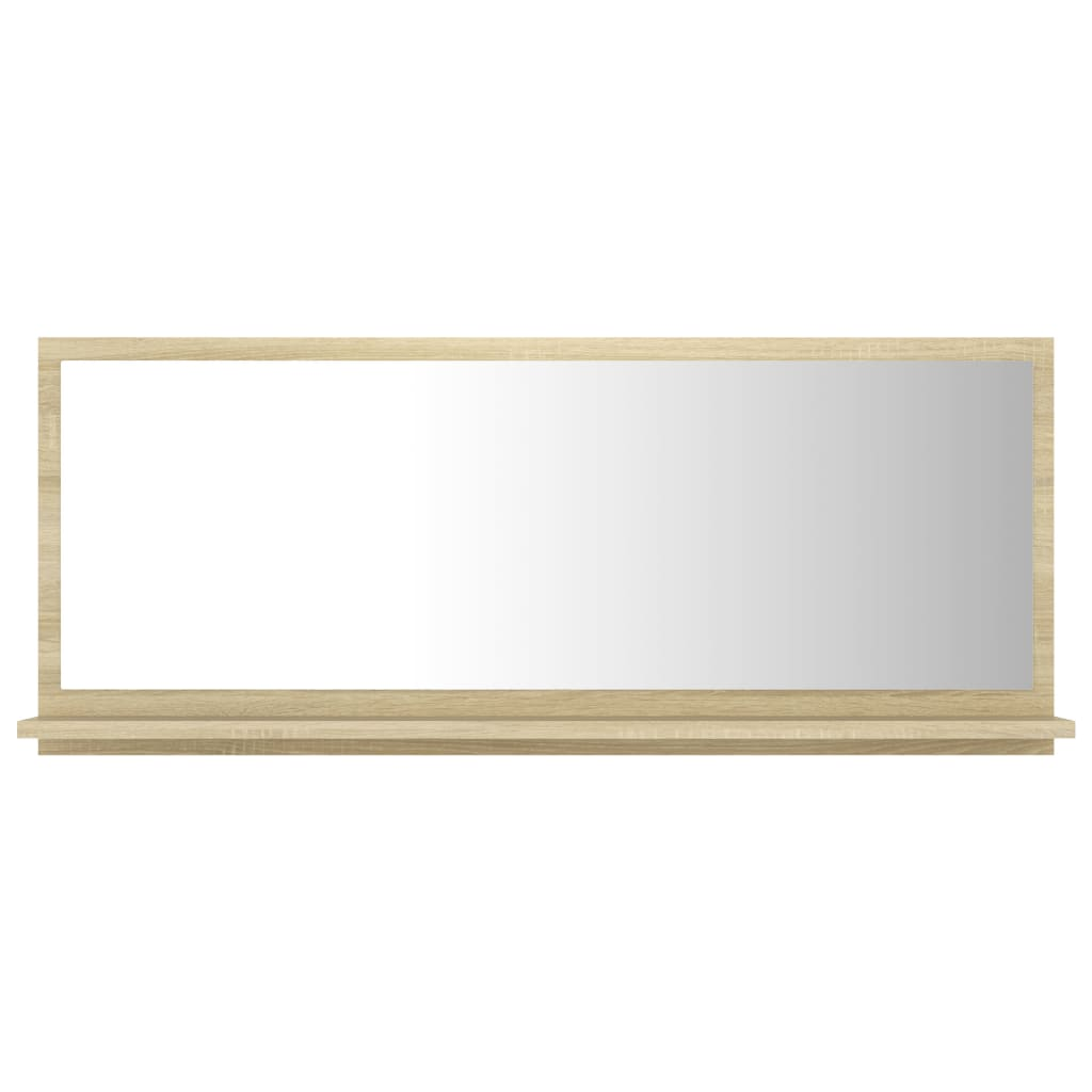 vidaXL Mirror Sonoma oak Engineered wood 35.4 x 4.1 x 14.6 in