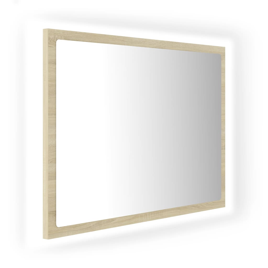 vidaXL Mirror Sonoma Oak Engineered wood, acrylic 23.6 x 14.6 in