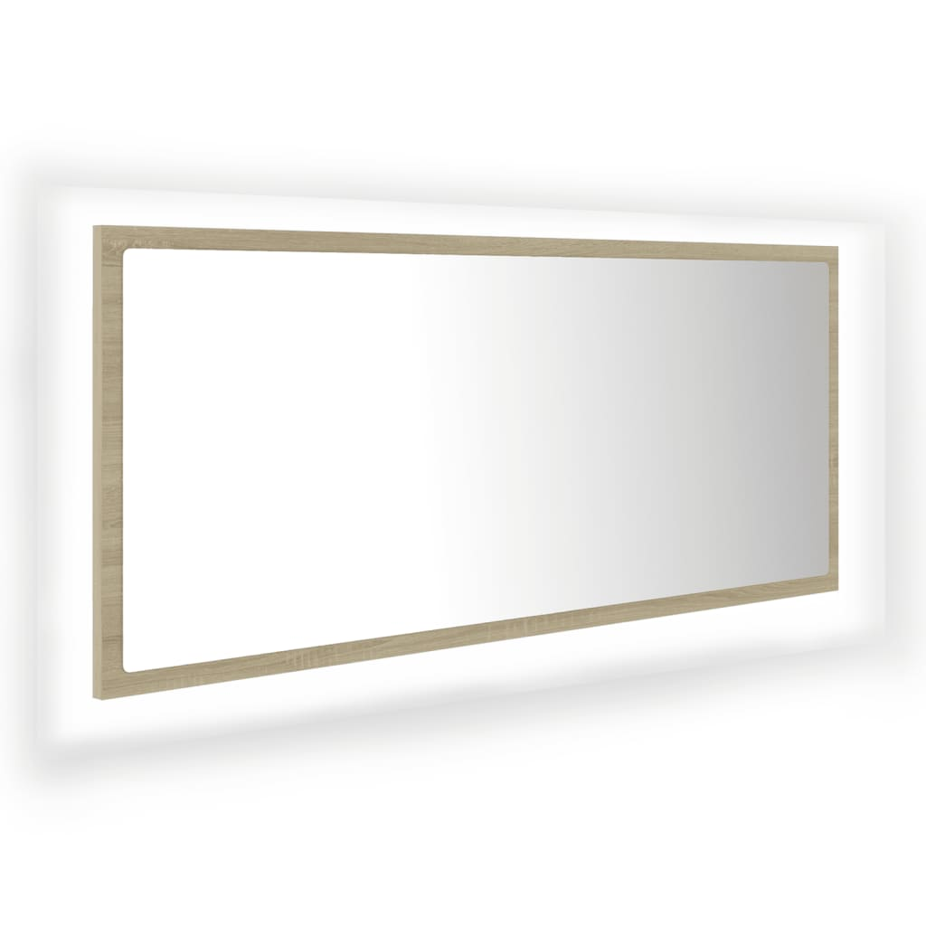 vidaXL Mirror Sonoma oak Acrylic, Engineered wood 39.4 in x 14.6 in