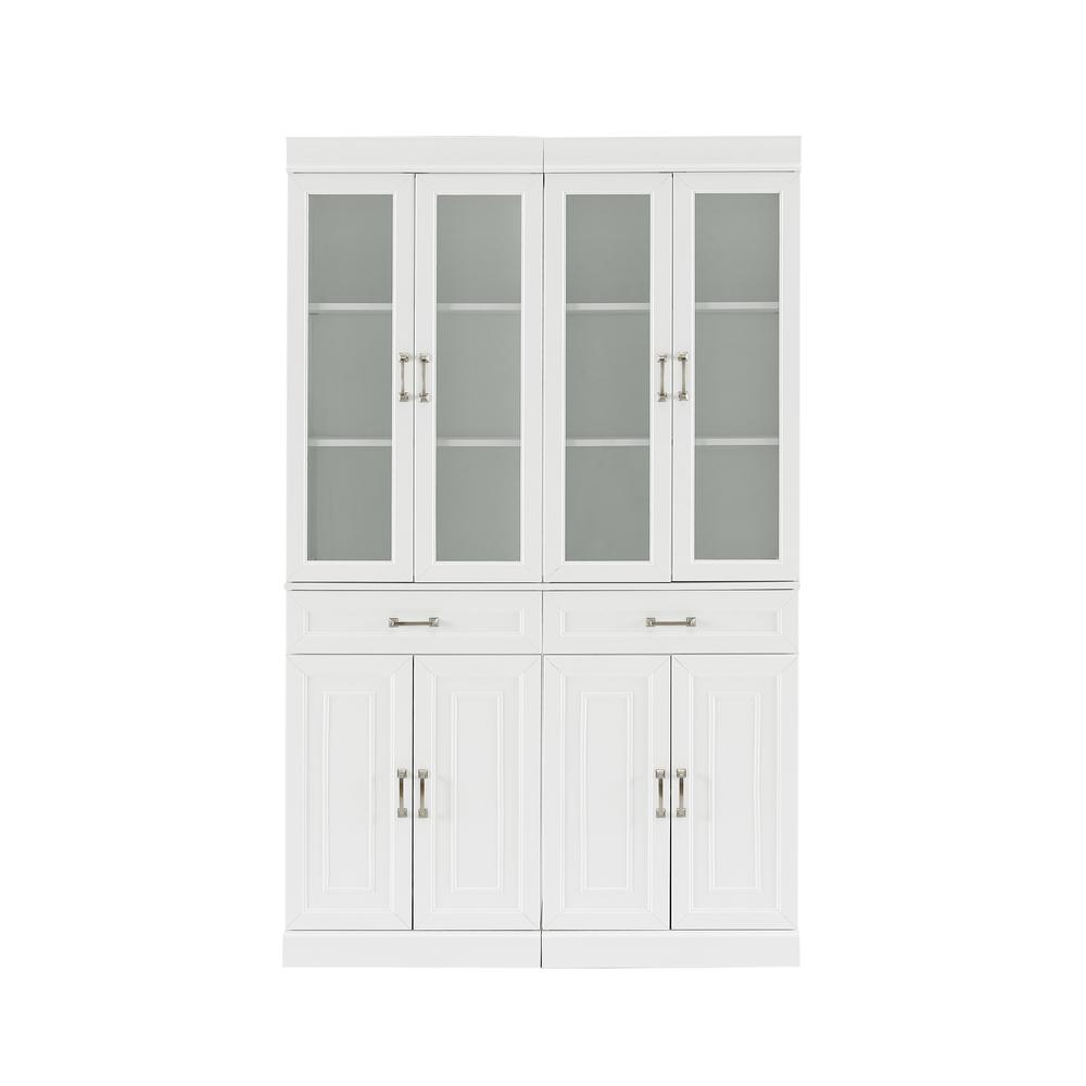 Stanton 2Pc Glass Door Kitchen Storage Pantry Cabinet Set