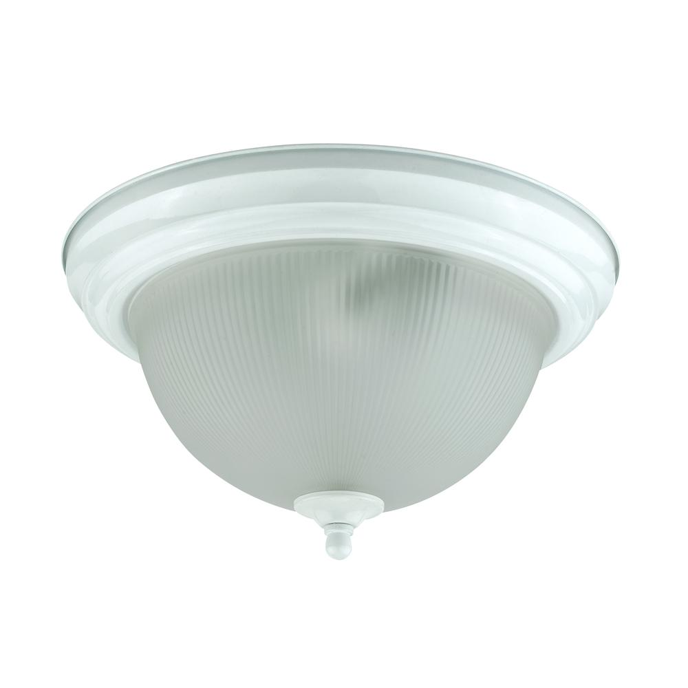 18W White Flush Mount Ceiling Lamp – Glass Dome Metal Fixture (6” Height)