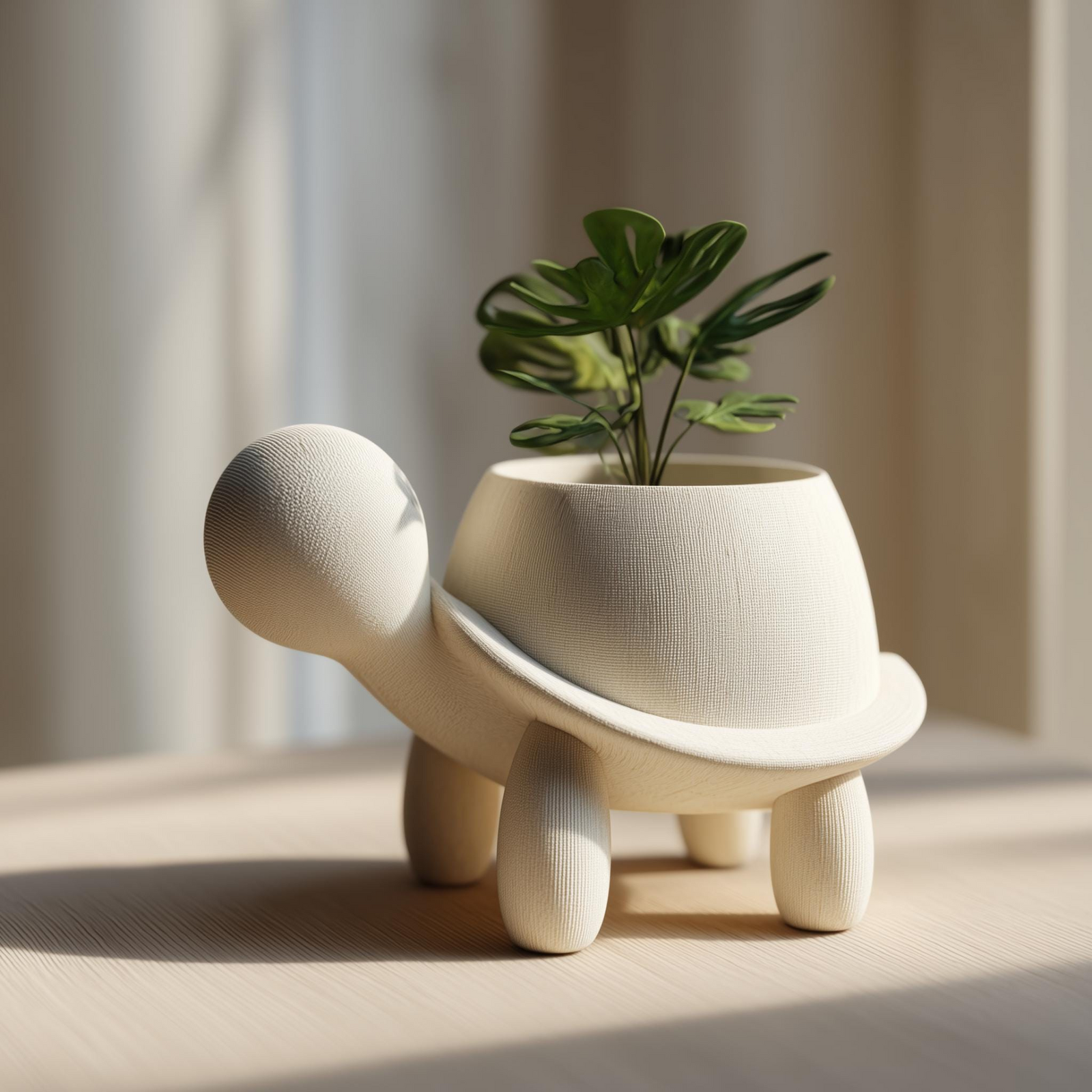 3D Printed Turtle Planter Pot | Minimal Animal Succulent Vase for Desk and Shelf | Modern Tabletop Decor for Office Bedroom Living Room