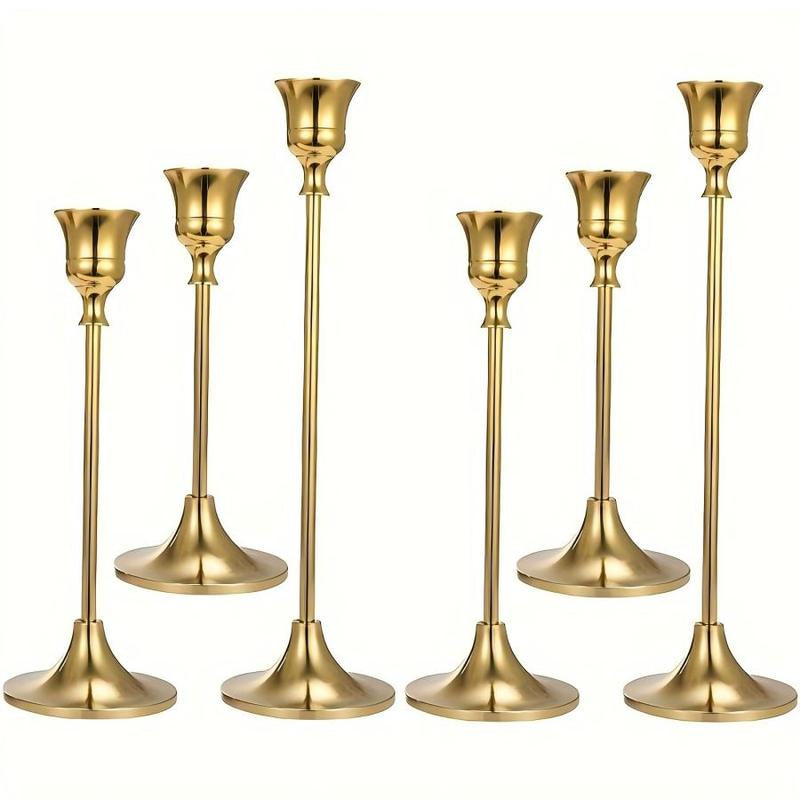 Modern Candle Holder Set – 6-Piece Desktop Candle Stands for Home, Bedroom, Living Room & Wedding Decor