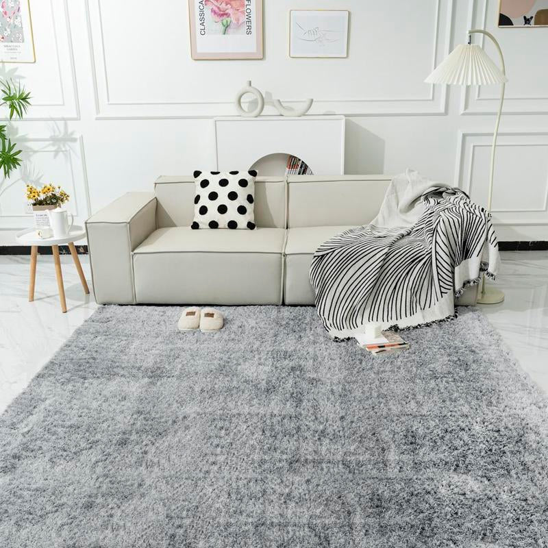 Large Shag Area Rugs for Living Room, Grey Shaggy Fluffy Rugs for Bedroom
