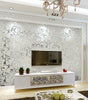 3D Grey Victorian Damask PVC Peel and Stick Wallpaper