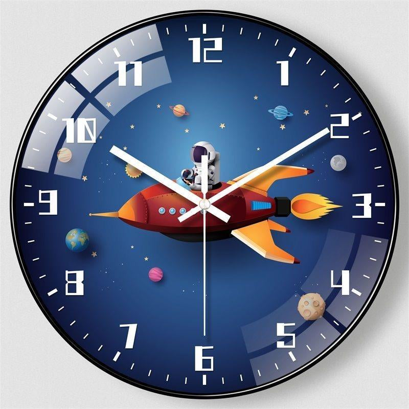 Children’s Room, Silent Wall Clock, Bedroom, Living Room, Kids Clock, Cartoon Clock, Circular Clock, Creative Clock, Quartz Clock, Elementary School, Non-Ticking Clock