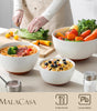 MALACASA Ceramic Large Mixing Bowls, Large Serving Bowls for Cooking, Prepping, Baking, Salad, Soup, Popcorn, Pasta, Nesting Bowls Set of 3, 4.38/2.5/1.44 Qt, Oven, Microwave and Dishwasher Safe Tiktokshopblackfriday