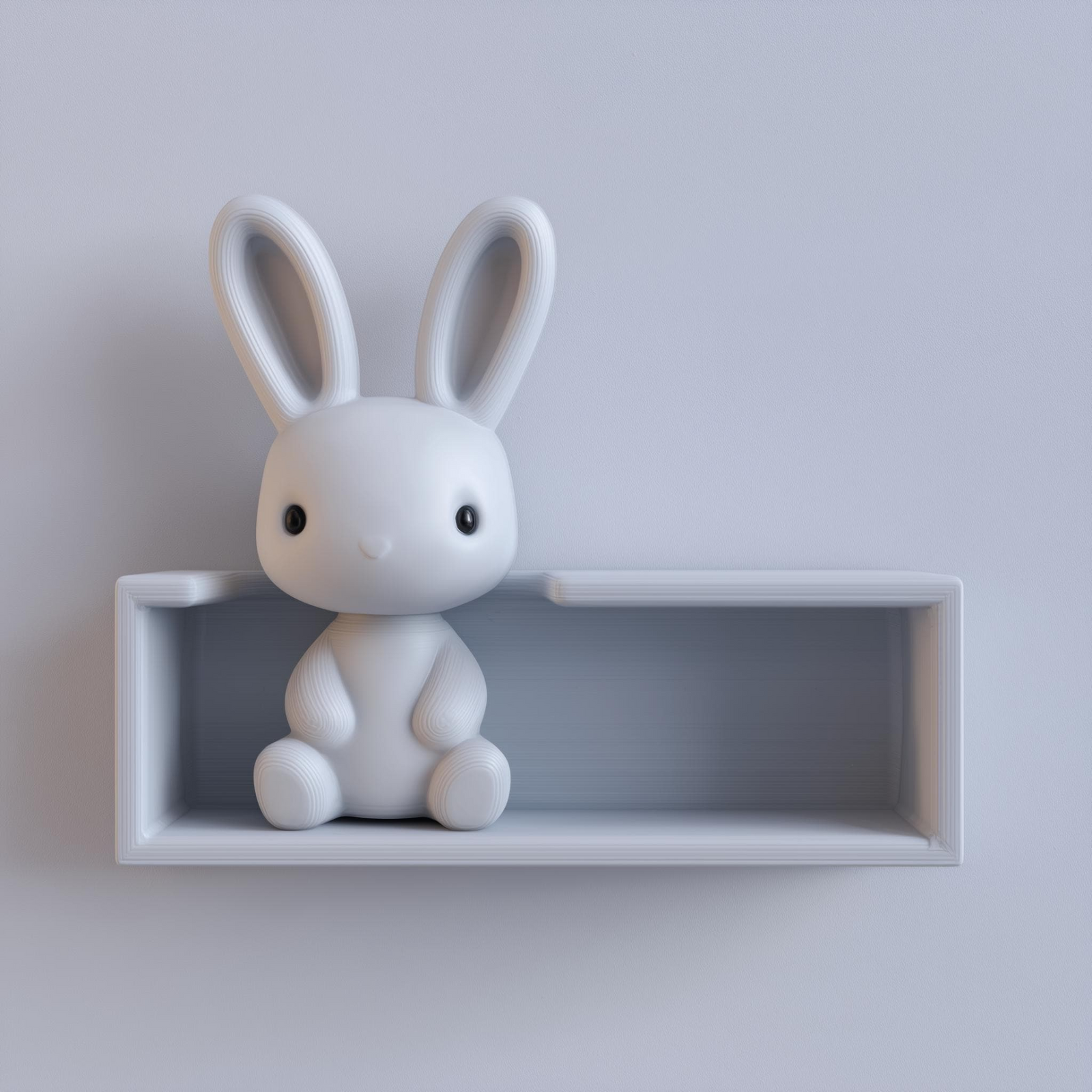3D Printed Bunny Wall Shelf | Minimalist Kids Room Floating Ledge | Modern Nursery Decor Accent for Toys | Books | Small Everyday Items