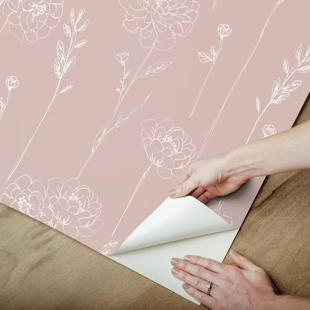 Pink Maisey Peel and Stick Wallpaper