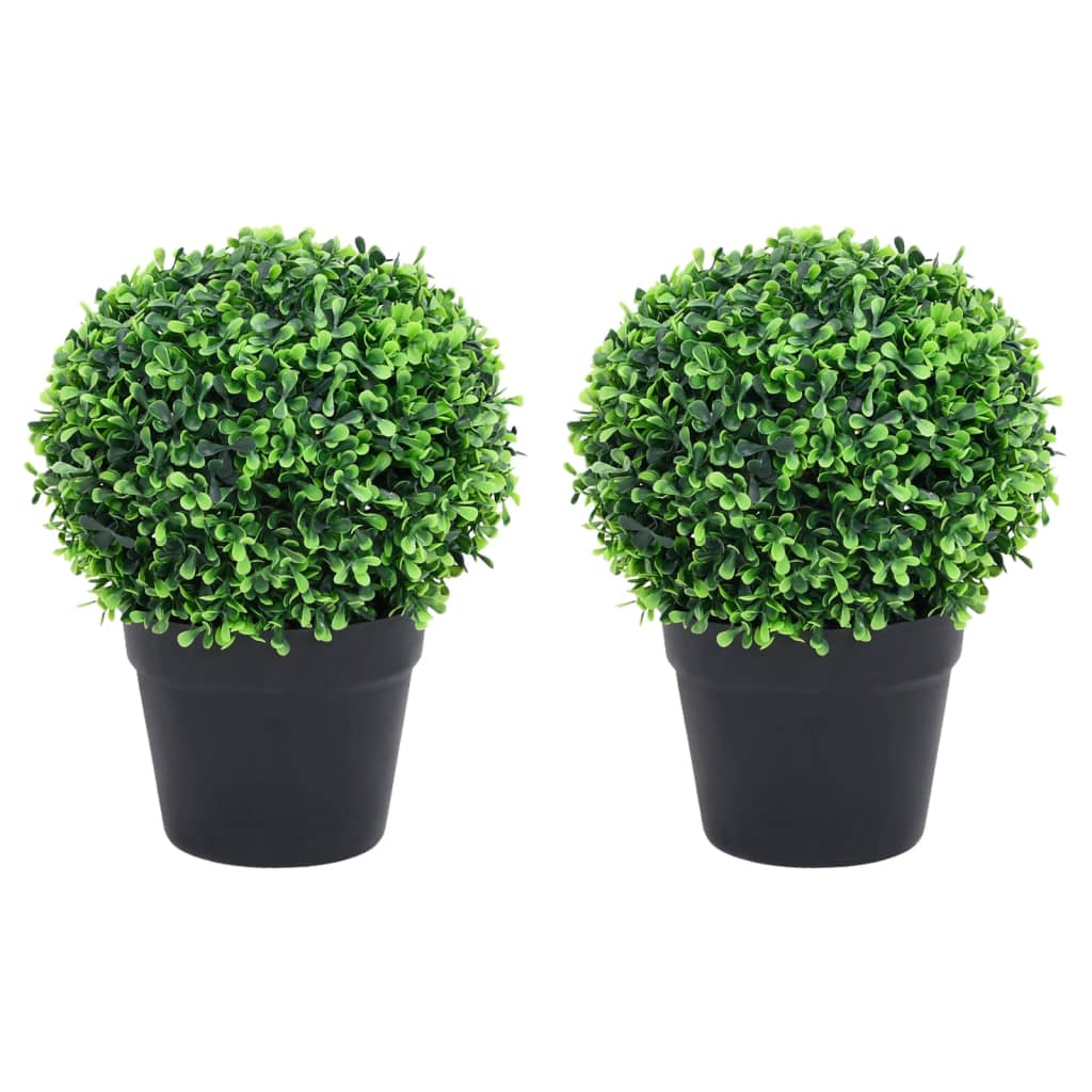 vidaXL Artificial Plant Set of 2 Green Polyethylene Small