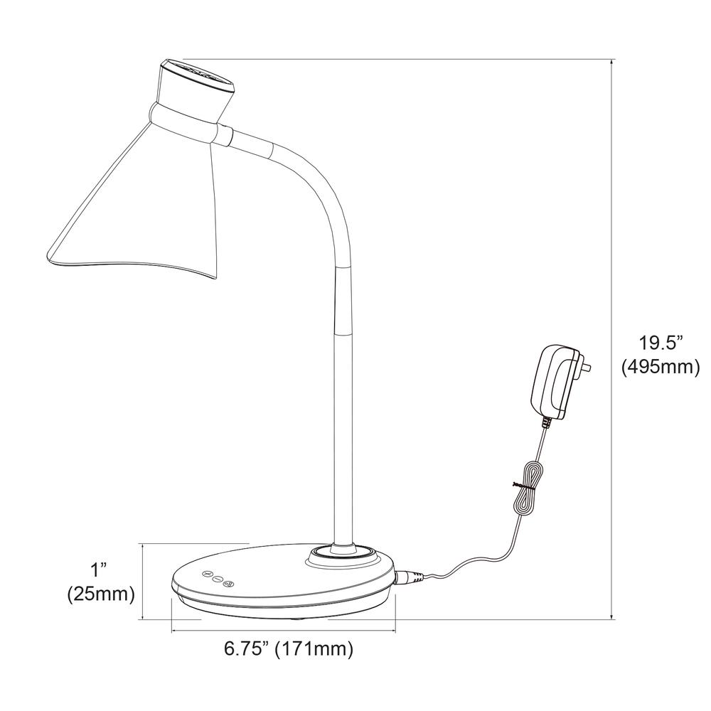 Dainolite 6W Contemporary LED Desk Lamp – Silver Finish