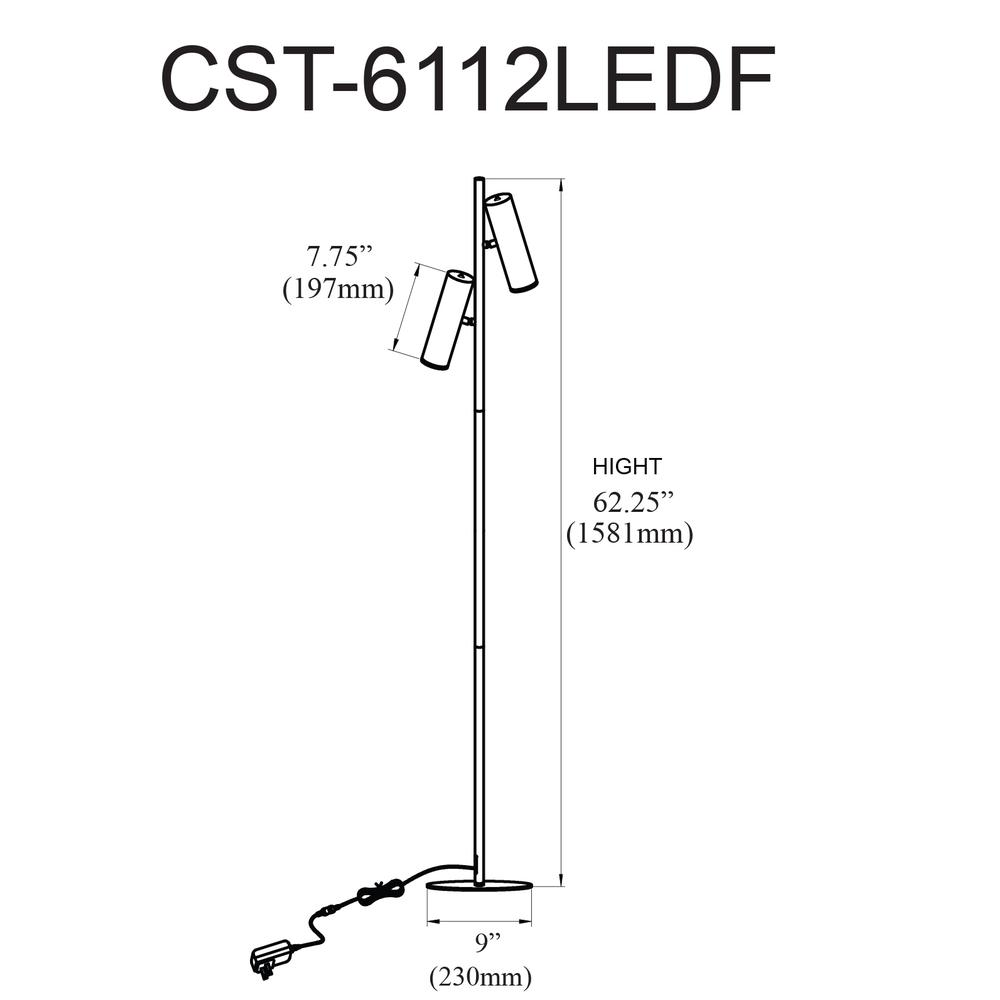 Constance LED Floor Lamp – Matte Black with Frosted Acrylic Diffuser