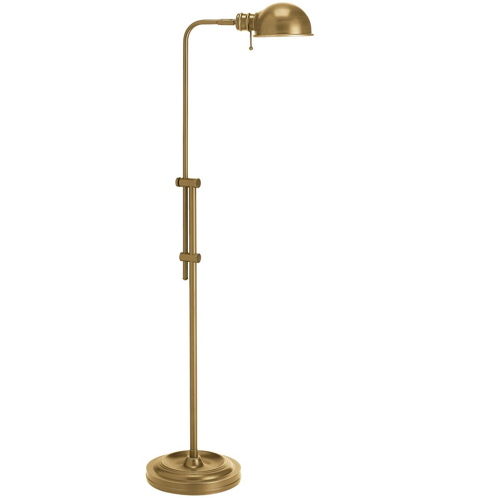 1LT Incan Adjustable Fedora Floor Lamp – Aged Brass