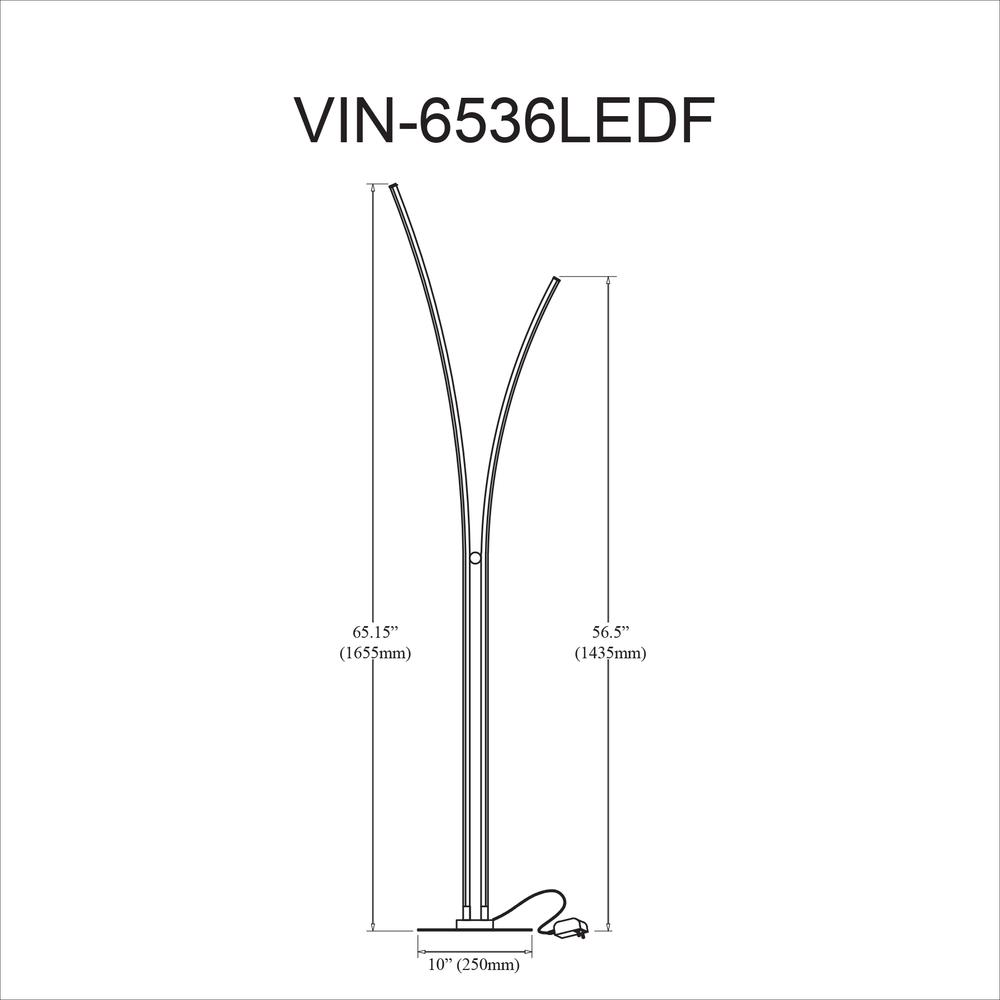 34W Vincent Floor Lamp – White Metal with Acrylic Diffuser