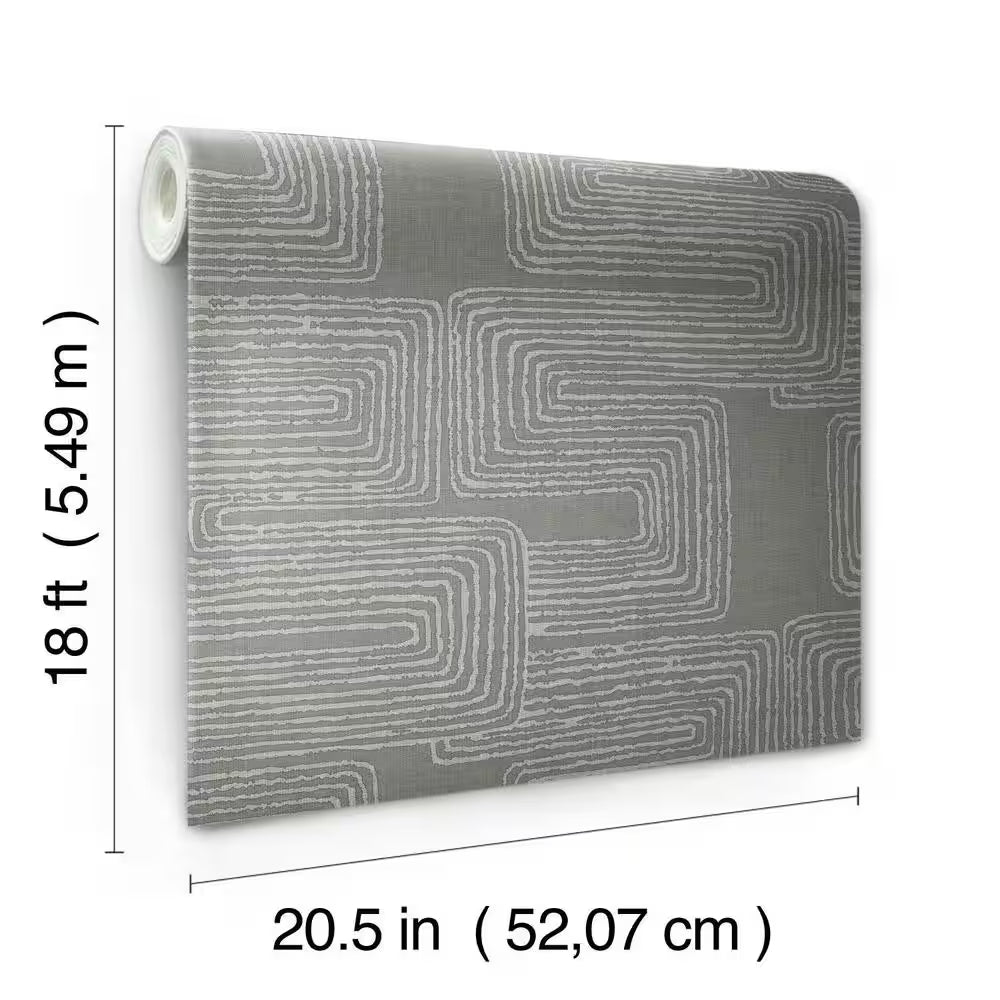 Nikki Chu 30.75 sq. ft. Grey Zulu Signature Peel and Stick Wallpaper