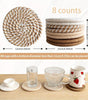 Round Coaster, 8 Counts/set Non-woven Absorbent Coaster, Household Placemat for Coffee Table, Home Decor, Gift Ideas