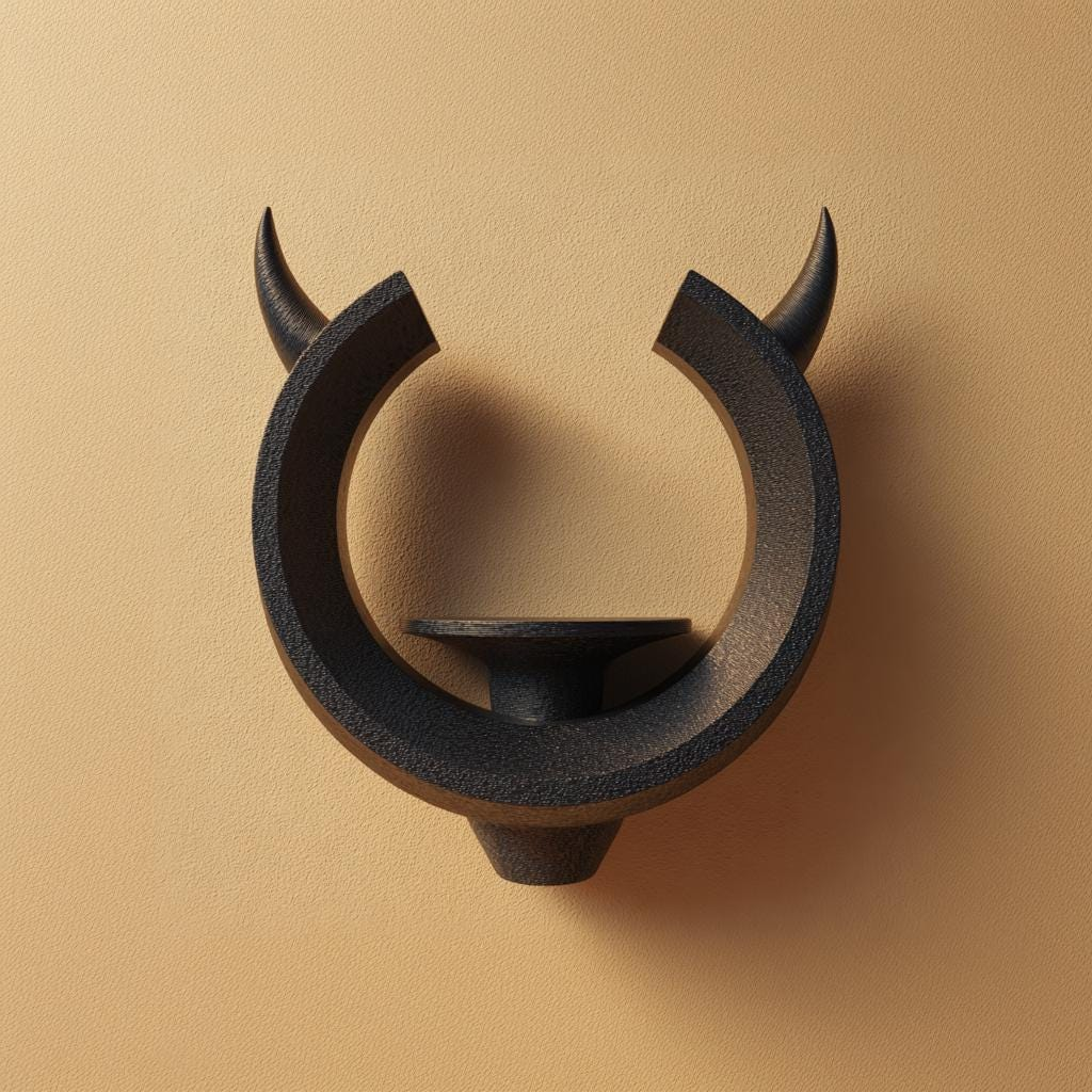 3D Printed Horn Ring Wall Shelf – Gothic Fantasy Wall Shelf for Crystals and Small Decor