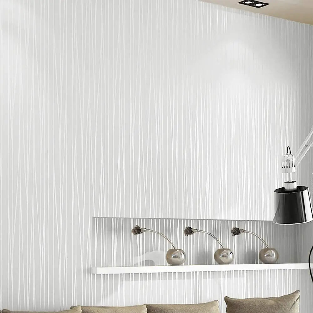 White Stripe Self Adhesive Waterproof Peel and Stick Wallpaper