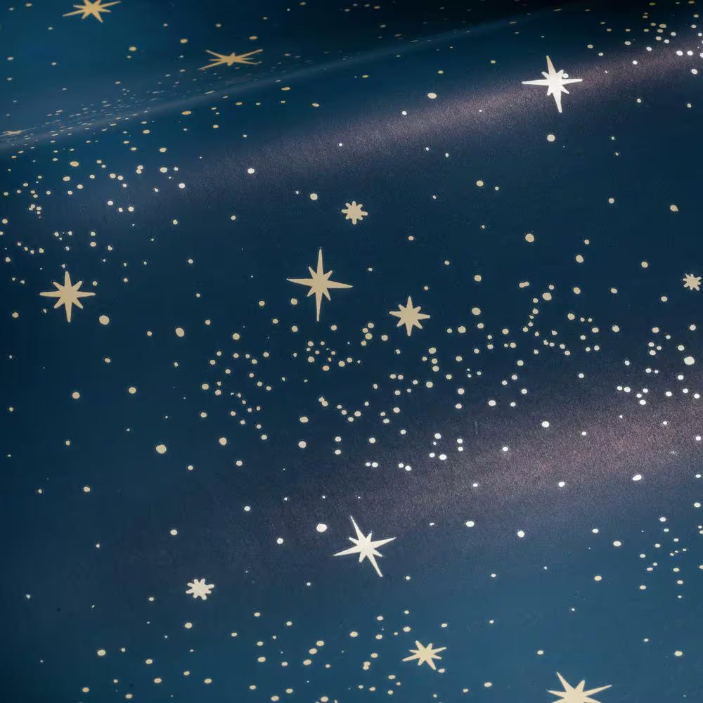 Upon A Star Navy Vinyl Peel & Stick Wallpaper Roll (Covers 28.18 Sq. Ft.)
