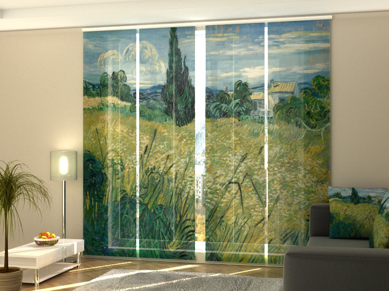 High-End Vincent Van Gogh Wheat Field with Cypresses panel curtain Set with Artistic Print