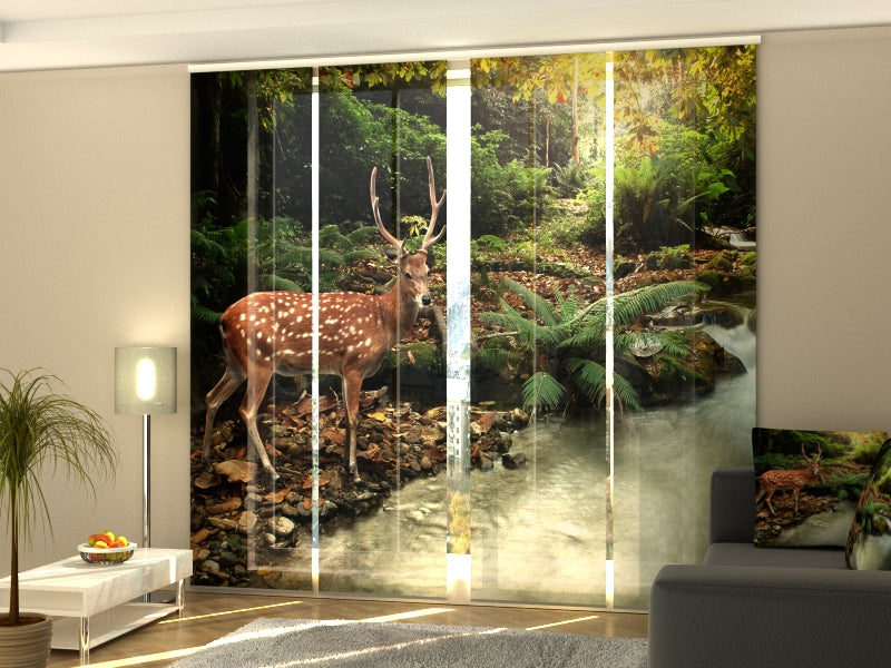 High Quality Deer Panel Curtain Set with Dimensional Photo Print