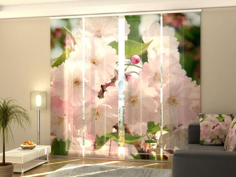 High Quality Spring Aroma panel curtain Set with Floral Scenic Print