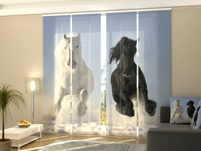 Superior Horse panel curtain Set with HD Animal Print