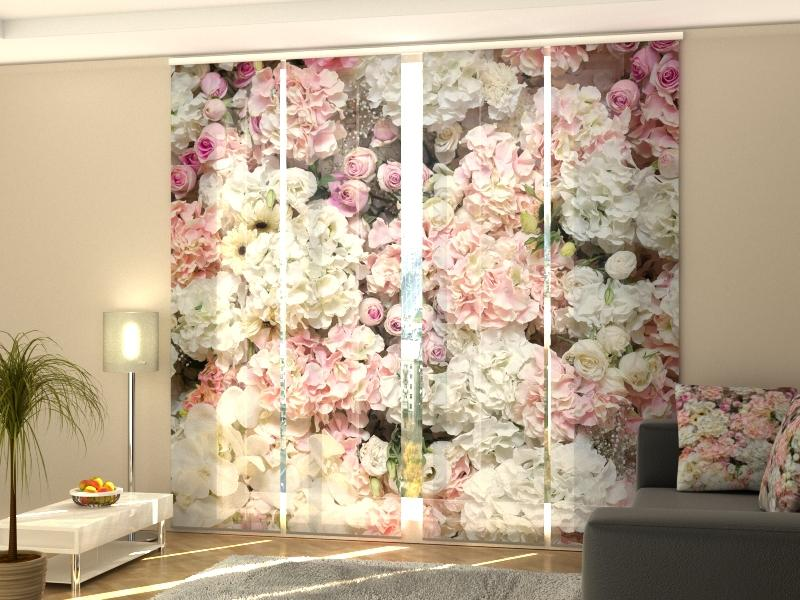 Luxurious Floral Background panel curtain Set with Soft-Touch Scenic Print
