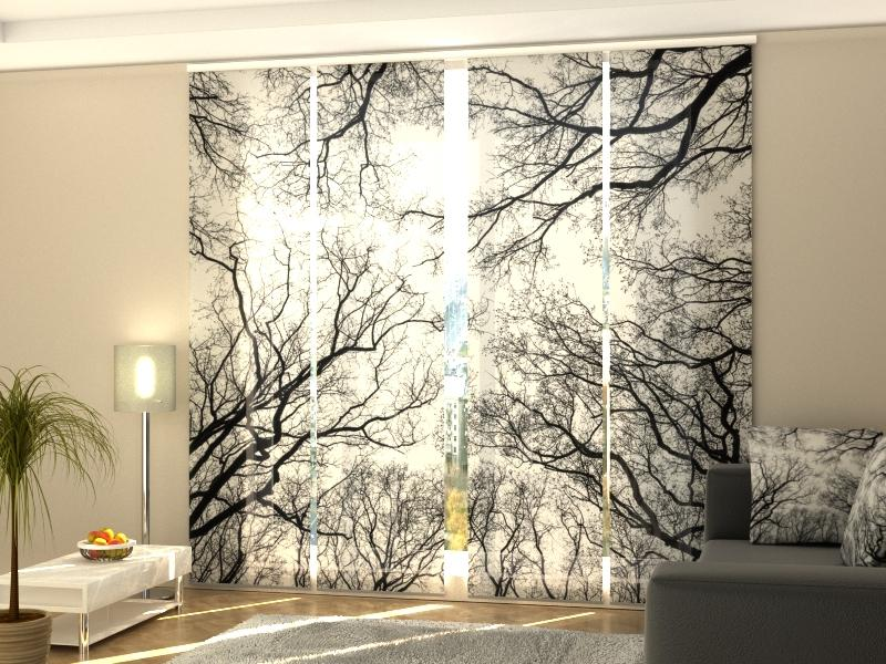 Elevated February Sky panel curtain Set with Atmospheric Scenic Print