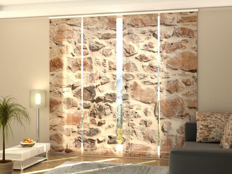 Modern Wall Texture panel curtain Set with Architectural Photo Print