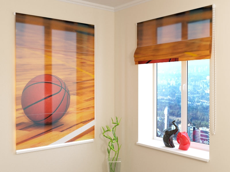 Modern Basketball Roman Shades for Stylish Sports-Themed Rooms