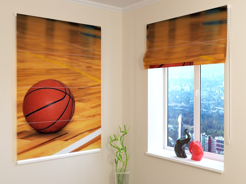 Modern Basketball Roman Shades for Stylish Sports-Themed Rooms