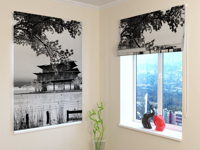 Premium Chinese Landscape Roman Shades for Serene & Artistic Interiors