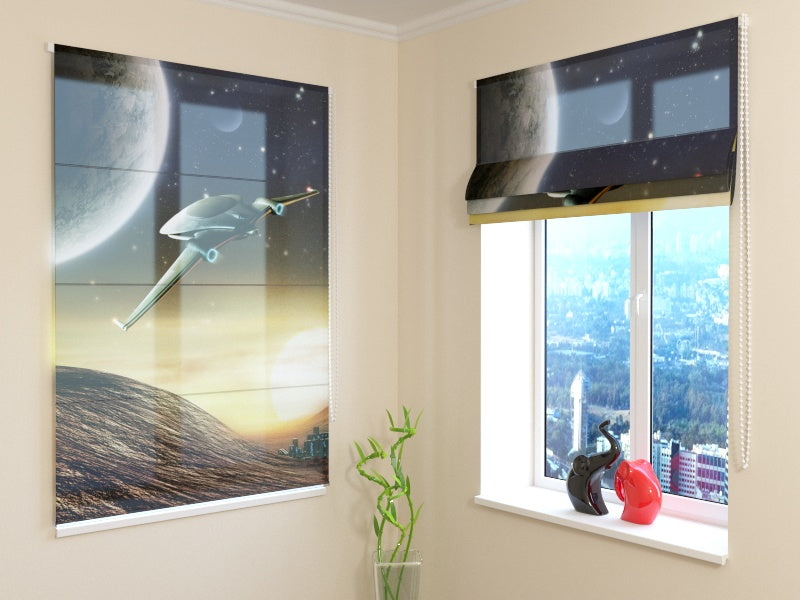 Elevated Unknown World roman shades for Imaginative Modern Interiors