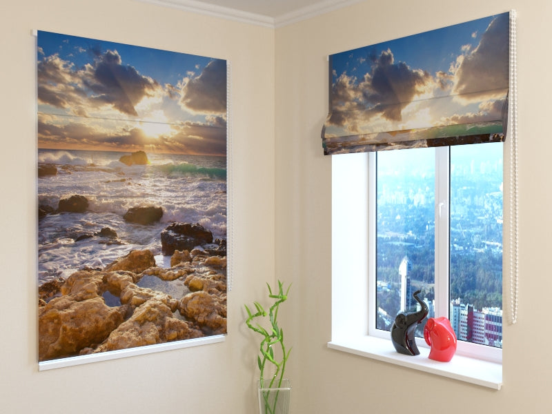 Superior Sun Through Clouds roman shades for Bright and Serene Interiors
