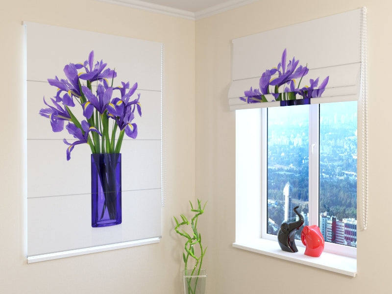 Superior Iris Bouquet roman shades for Elegant Botanical Interiors
