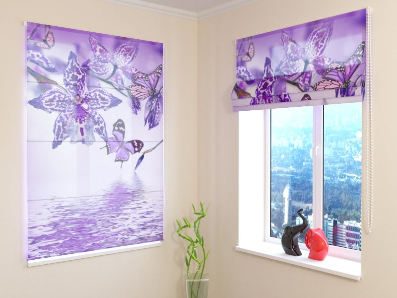 Superior Purple Orchid roman shades for Refined Floral Décor