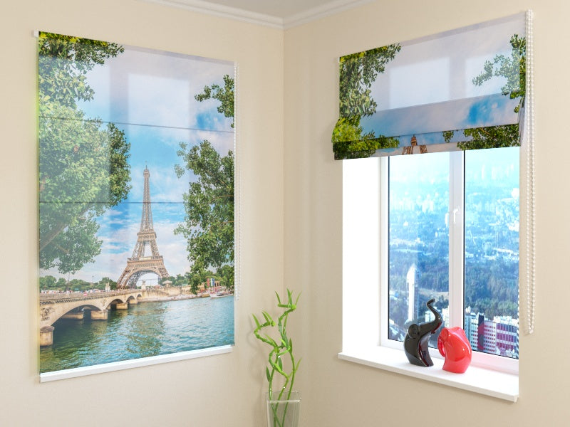 Luxurious Paris Spring Roman Shades for Elegant City-Inspired Interiors